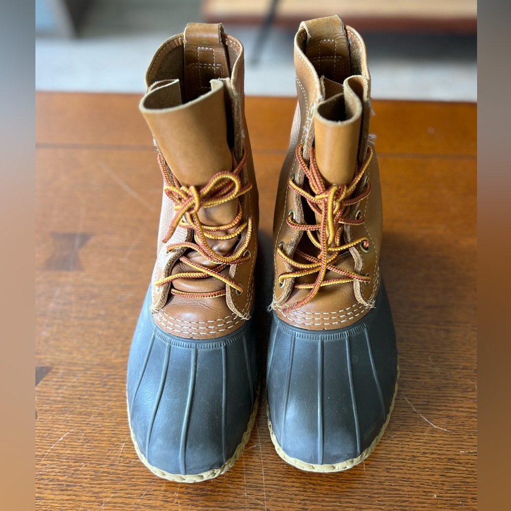 L.L. Bean Tan and Black Lace Up Boots